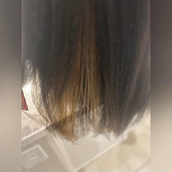 SOLD-28" Soft Kinky Straight Blowout Lace Frontal Wig Color# 1B/27 - Picture 7 of 8